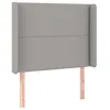 Image de vidaXL Tête de lit avec oreilles Gris clair 103x16x118/128 cm Tissu