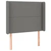 Image de vidaXL Tête de lit avec oreilles Gris foncé 103x16x118/128 cm Tissu