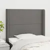 Image de vidaXL Tête de lit avec oreilles Gris foncé 103x16x118/128 cm Tissu