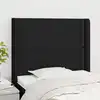 Image de vidaXL Tête de lit avec oreilles Noir 103x16x118/128 cm Tissu