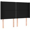 Image de vidaXL Tête de lit avec oreilles Noir 147x16x118/128 cm Tissu