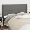 Image de vidaXL Tête de lit avec oreilles Gris foncé 183x16x118/128 cm Tissu