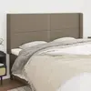 Image de vidaXL Tête de lit avec oreilles Taupe 183x16x118/128 cm Tissu