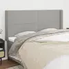 Image de vidaXL Tête de lit avec oreilles Gris clair 203x16x118/128 cm Tissu