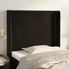 Image de vidaXL Tête de lit avec oreilles Noir 103x16x118/128 cm Velours
