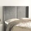 Image de vidaXL Tête de lit avec oreilles Gris clair 147x16x118/128 cm Velours