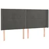 Image de vidaXL Tête de lit avec oreilles Gris foncé 163x16x118/128 cm Velours