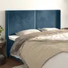 Image de vidaXL Tête de lit avec oreilles Bleu foncé 163x16x118/128 cm Velours