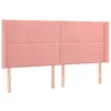 Image de vidaXL Tête de lit avec oreilles Rose 163x16x118/128 cm Velours