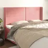 Image de vidaXL Tête de lit avec oreilles Rose 163x16x118/128 cm Velours