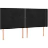 Image de vidaXL Tête de lit avec oreilles Noir 183x16x118/128 cm Velours