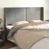 Image de vidaXL Tête de lit avec oreilles Gris clair 203x16x118/128 cm Velours