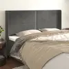 Image de vidaXL Tête de lit avec oreilles Gris foncé 203x16x118/128 cm Velours