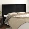 Image de vidaXL Tête de lit avec oreilles Noir 203x16x118/128 cm Velours
