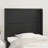 Image de vidaXL Tête de lit avec oreilles Noir 103x16x118/128 cm Similicuir
