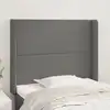 Image de vidaXL Tête de lit avec oreilles Gris 103x16x118/128 cm Similicuir