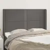 Image de vidaXL Tête de lit avec oreilles Gris 147x16x118/128 cm Similicuir