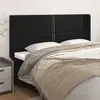 Image de vidaXL Tête de lit avec oreilles Noir 203x16x118/128 cm Similicuir
