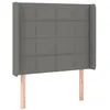 Image de vidaXL Tête de lit avec oreilles Gris foncé 83x16x118/128 cm Tissu