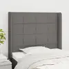 Image de vidaXL Tête de lit avec oreilles Gris foncé 83x16x118/128 cm Tissu