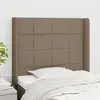 Image de vidaXL Tête de lit avec oreilles Taupe 83x16x118/128 cm Tissu