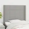 Image de vidaXL Tête de lit avec oreilles Gris clair 93x16x118/128 cm Tissu