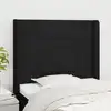 Image de vidaXL Tête de lit avec oreilles Noir 93x16x118/128 cm Tissu