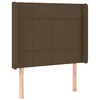 Image de vidaXL Tête de lit avec oreilles Marron foncé 93x16x118/128 cm Tissu