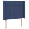 Image de vidaXL Tête de lit avec oreilles Bleu 93x16x118/128 cm Tissu