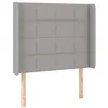 Image de vidaXL Tête de lit avec oreilles Gris clair 103x16x118/128 cm Tissu