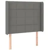 Image de vidaXL Hoofdbord met randen 103x16x118/128 cm stof donkergrijs