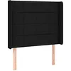 Image de vidaXL Tête de Lit avec Oreilles Meuble de Chambre à Coucher Accessoire de Lit Simple Tête de Cadre de Lit Intérieur Noir 103x16x118/128 cm Tissu