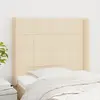 Image de vidaXL Tête de lit avec oreilles Crème 103x16x118/128 cm Tissu