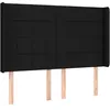 Image de vidaXL Tête de lit avec oreilles Noir 147x16x118/128 cm Tissu
