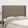 Image de vidaXL Tête de lit avec oreilles Taupe 147x16x118/128 cm Tissu