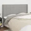 Image de vidaXL Tête de lit avec oreilles Gris clair 163x16x118/128 cm Tissu