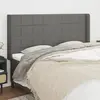 Image de vidaXL Tête de lit avec oreilles Gris foncé 163x16x118/128 cm Tissu