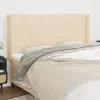 Image de vidaXL Tête de lit avec oreilles Crème 163x16x118/128 cm Tissu