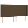 Image de vidaXL Tête de lit avec oreilles Marron foncé 183x16x118/128 cm Tissu