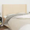 Image de vidaXL Tête de lit avec oreilles Crème 183x16x118/128 cm Tissu