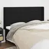 Image de vidaXL Tête de lit avec oreilles Noir 203x16x118/128 cm Tissu