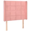Image de vidaXL Tête de lit avec oreilles Rose 83x16x118/128 cm Velours