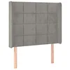 Image de vidaXL Tête de lit avec oreilles Gris clair 93x16x118/128 cm Velours