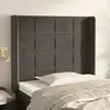 Image de vidaXL Tête de lit avec oreilles Gris foncé 93x16x118/128 cm Velours