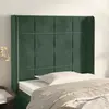 Image de vidaXL Tête de lit avec oreilles Vert foncé 103x16x118/128 cm Velours