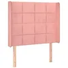 Image de vidaXL Tête de lit avec oreilles Rose 103x16x118/128 cm Velours