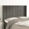 Image de vidaXL Tête de lit avec oreilles Gris foncé 147x16x118/128 cm Velours