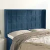 Image de vidaXL Tête de lit avec oreilles Bleu foncé 147x16x118/128 cm Velours