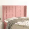 Image de vidaXL Tête de lit avec oreilles Rose 147x16x118/128 cm Velours