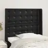 Image de vidaXL Tête de lit avec oreilles Noir 83x16x118/128 cm Similicuir